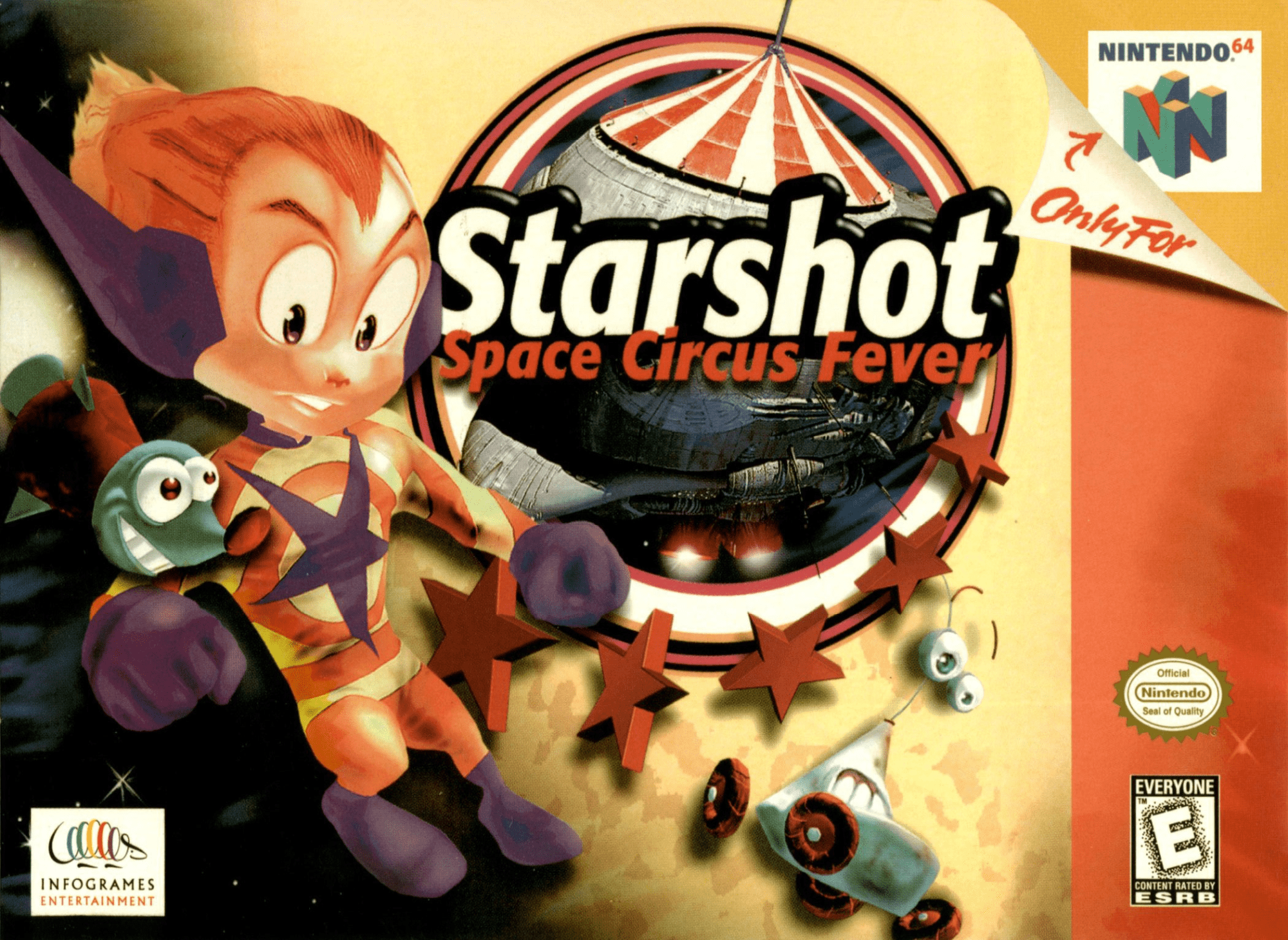 Starshot Space Circus Fever box art for Nintendo 64
